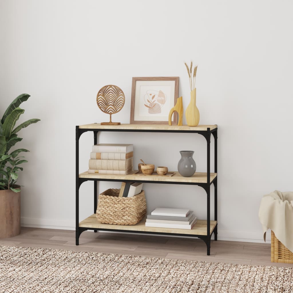 vidaXL Book Cabinet Sonoma Oak 80x33x70.5 cm Engineered Wood and Steel