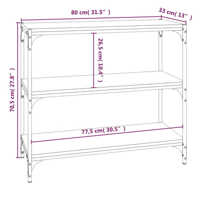vidaXL Book Cabinet Sonoma Oak 80x33x70.5 cm Engineered Wood and Steel