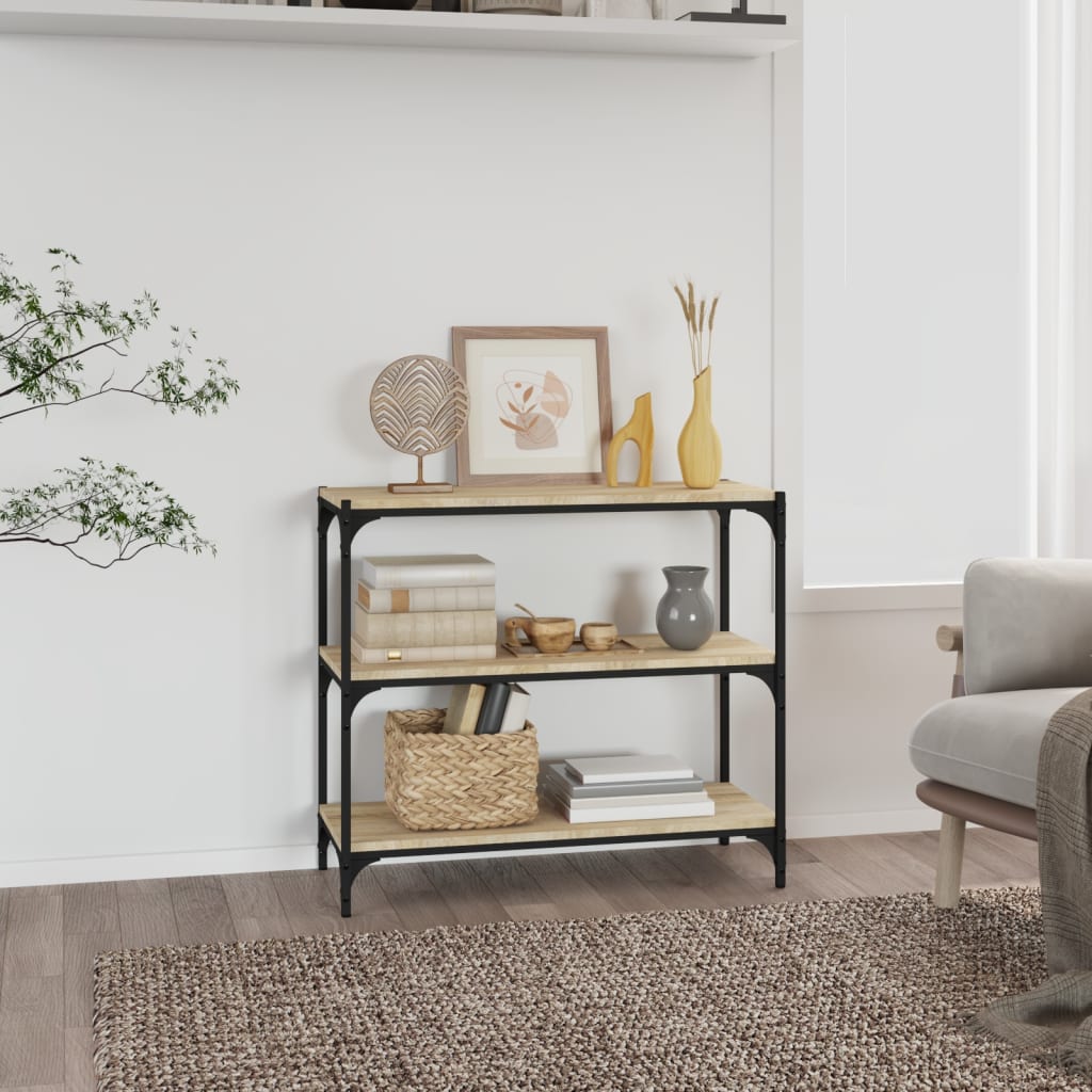 vidaXL Book Cabinet Sonoma Oak 80x33x70.5 cm Engineered Wood and Steel