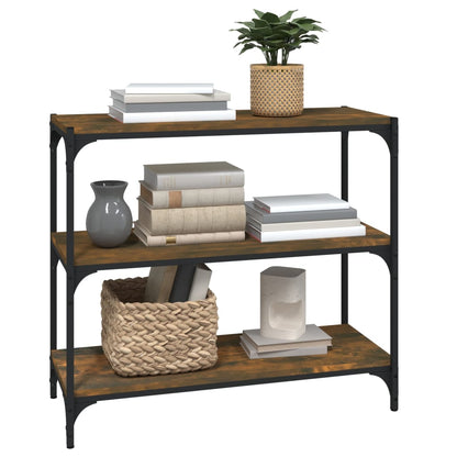 vidaXL Book Cabinet Smoked Oak 80x33x70,5 cm Engineered Wood and Steel