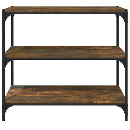 vidaXL Book Cabinet Smoked Oak 80x33x70,5 cm Engineered Wood and Steel