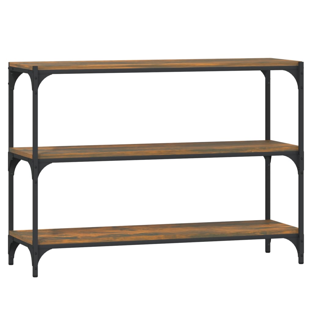 vidaXL Book Cabinet Smoked Oak 100x33x70.5 cm Engineered Wood and Steel