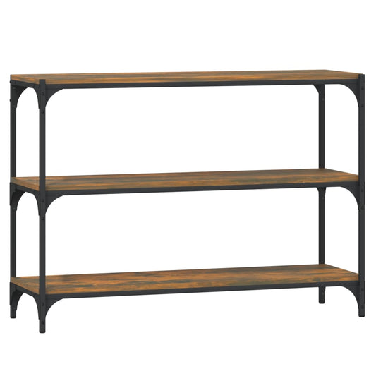 vidaXL Book Cabinet Smoked Oak 100x33x70.5 cm Engineered Wood and Steel