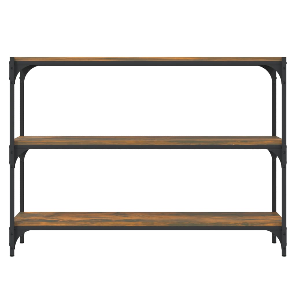 vidaXL Book Cabinet Smoked Oak 100x33x70.5 cm Engineered Wood and Steel