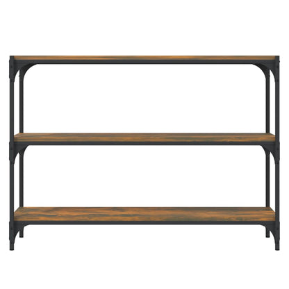 vidaXL Book Cabinet Smoked Oak 100x33x70.5 cm Engineered Wood and Steel