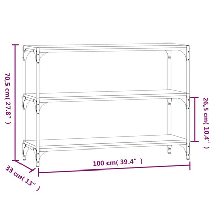 vidaXL Book Cabinet Smoked Oak 100x33x70.5cm Engineered Wood and Steel