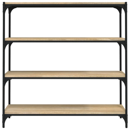 vidaXL Book Cabinet Sonoma Oak 100x33x100 cm Engineered Wood and Steel
