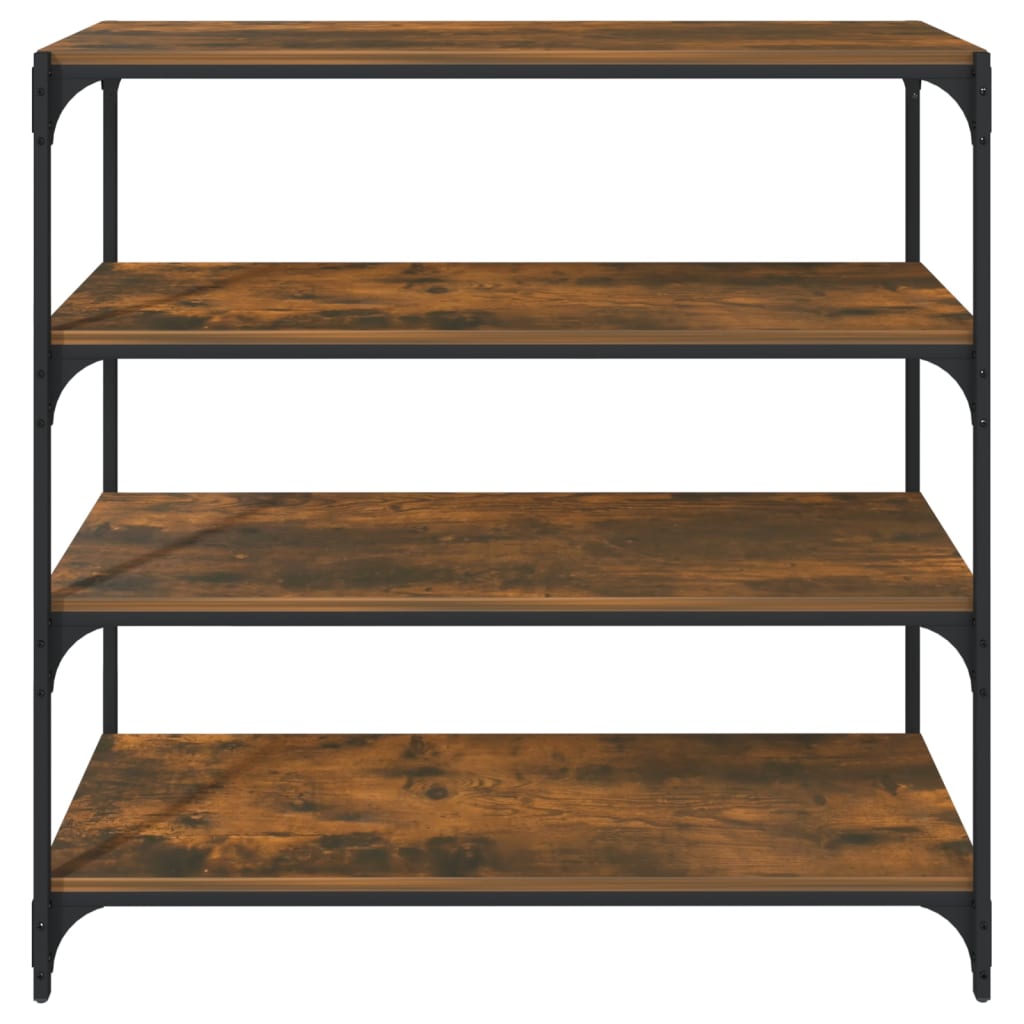 vidaXL Book Cabinet Smoked Oak 100x33x100 cm Engineered Wood and Steel