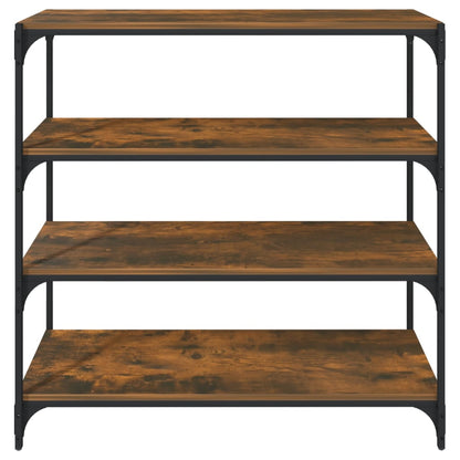 vidaXL Book Cabinet Smoked Oak 100x33x100 cm Engineered Wood and Steel