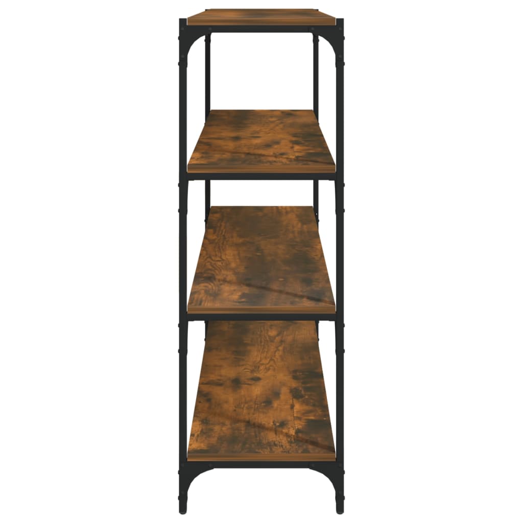 vidaXL Book Cabinet Smoked Oak 100x33x100 cm Engineered Wood and Steel
