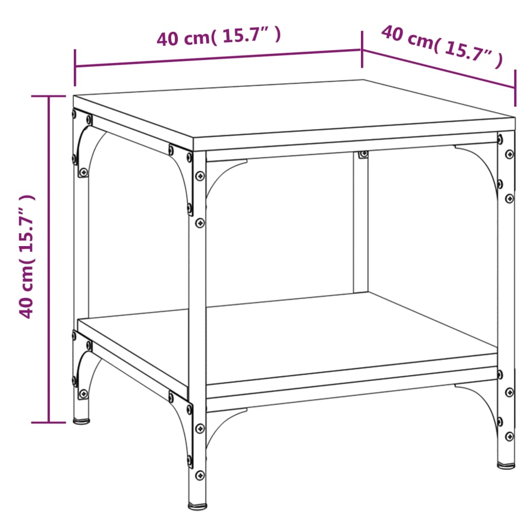 vidaXL Side Table Black 40x40x40 cm Engineered Wood