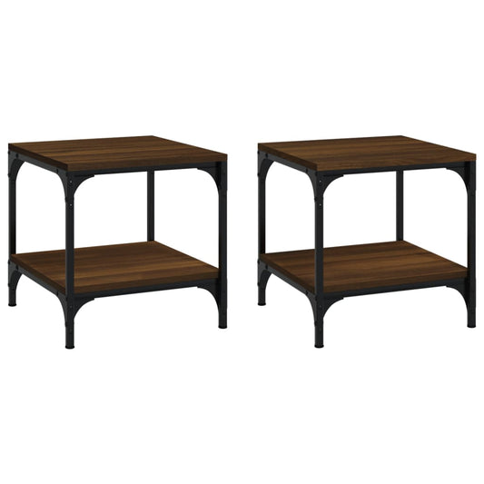 vidaXL Side Tables 2 pcs Brown Oak 40x40x40 cm Engineered Wood