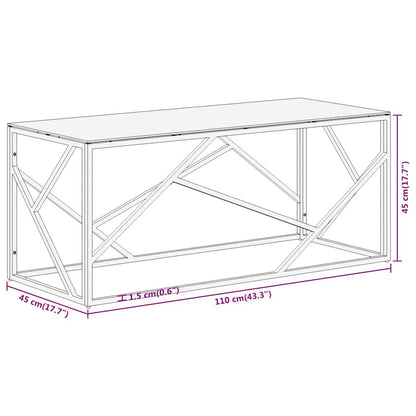 vidaXL Coffee Table Gold Stainless Steel and Tempered Glass