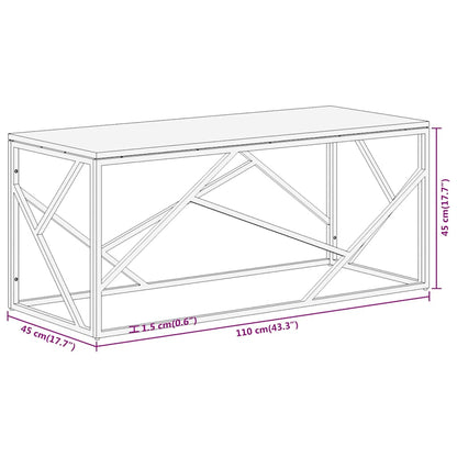 vidaXL Coffee Table Silver Stainless Steel and Solid Reclaimed Wood