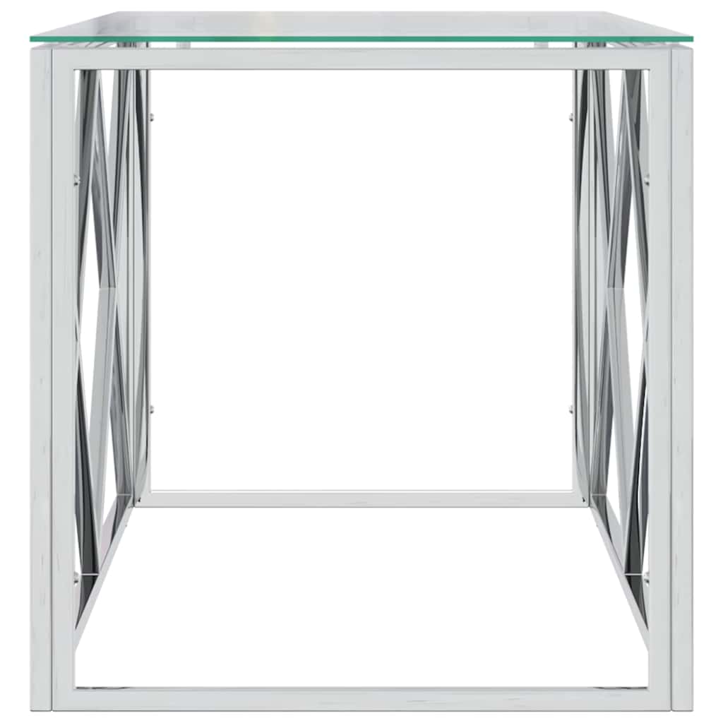vidaXL Coffee Table 110x45x45 cm Stainless Steel and Glass