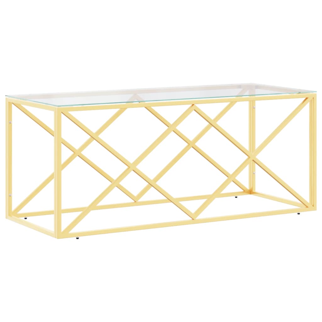 vidaXL Coffee Table 110x45x45 cm Stainless Steel and Glass