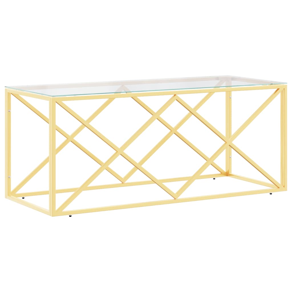 vidaXL Coffee Table 110x45x45 cm Stainless Steel and Glass