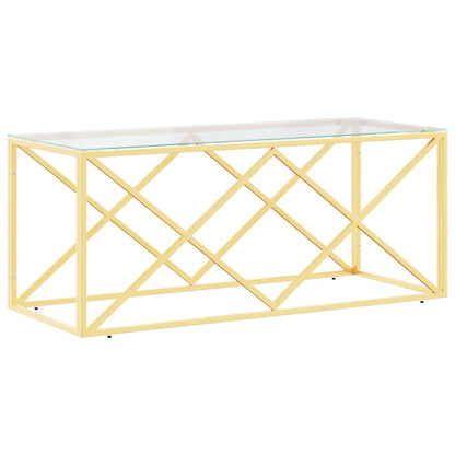 vidaXL Coffee Table 110x45x45 cm Stainless Steel and Glass