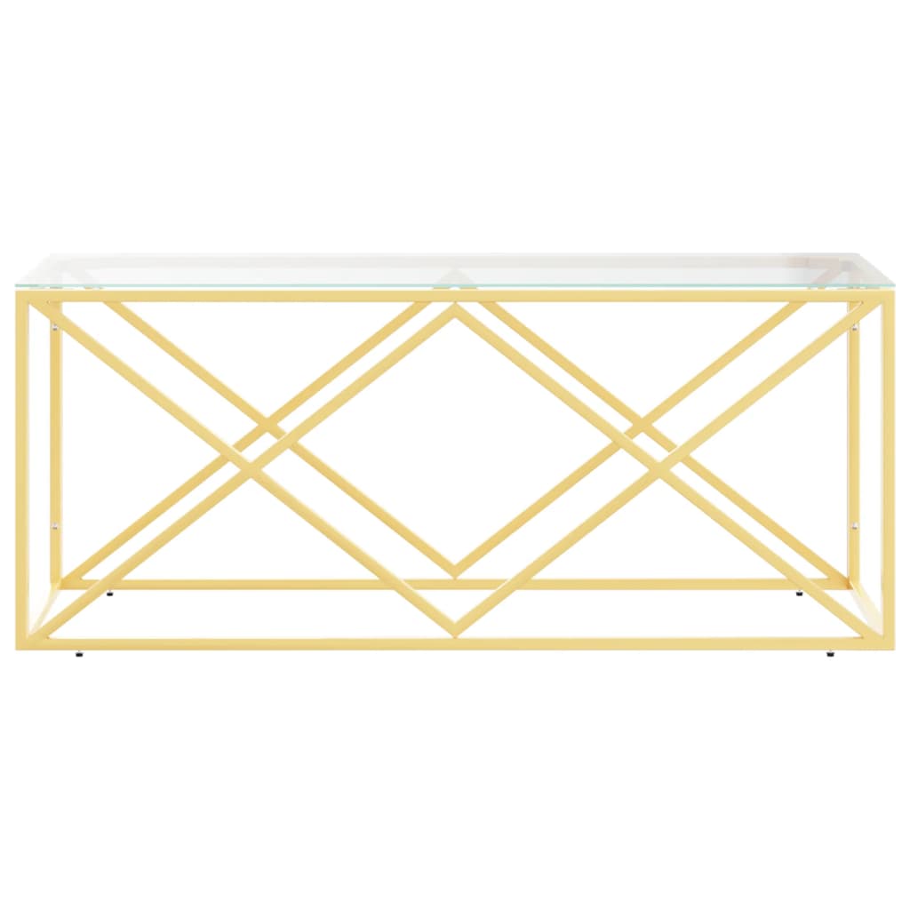 vidaXL Coffee Table 110x45x45 cm Stainless Steel and Glass