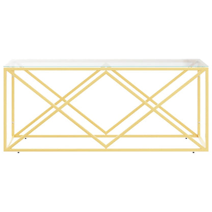 vidaXL Coffee Table 110x45x45 cm Stainless Steel and Glass