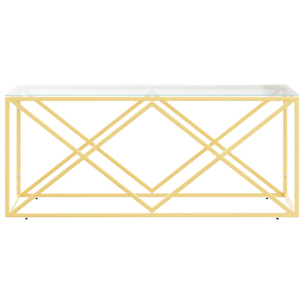 vidaXL Coffee Table 110x45x45 cm Stainless Steel and Glass
