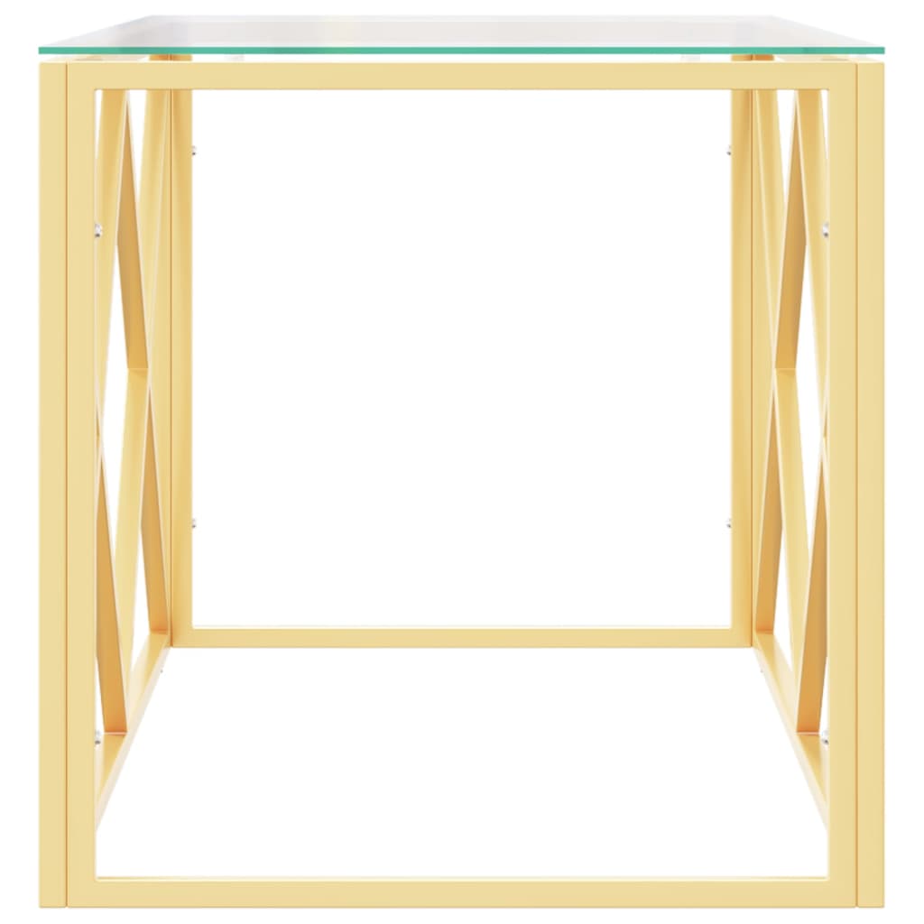 vidaXL Coffee Table 110x45x45 cm Stainless Steel and Glass