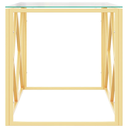 vidaXL Coffee Table 110x45x45 cm Stainless Steel and Glass