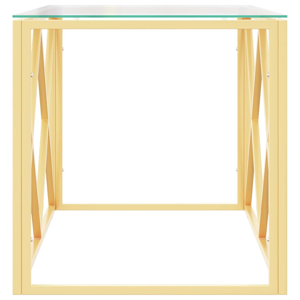 vidaXL Coffee Table 110x45x45 cm Stainless Steel and Glass