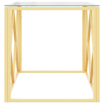 vidaXL Coffee Table 110x45x45 cm Stainless Steel and Glass