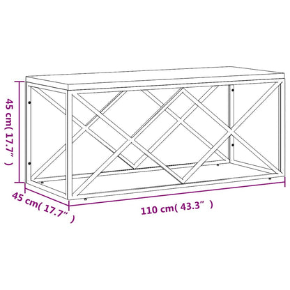 vidaXL Coffee Table Stainless Steel and Solid Wood Reclaimed