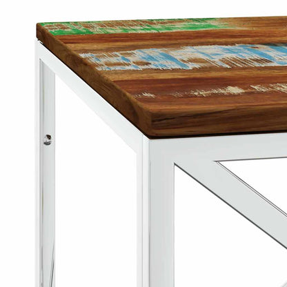 vidaXL Coffee Table Stainless Steel and Solid Wood Reclaimed