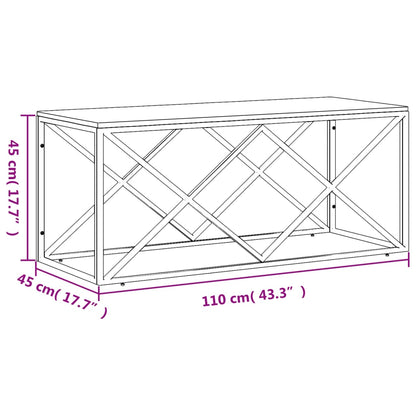 vidaXL Coffee Table Stainless Steel and Solid Wood Reclaimed