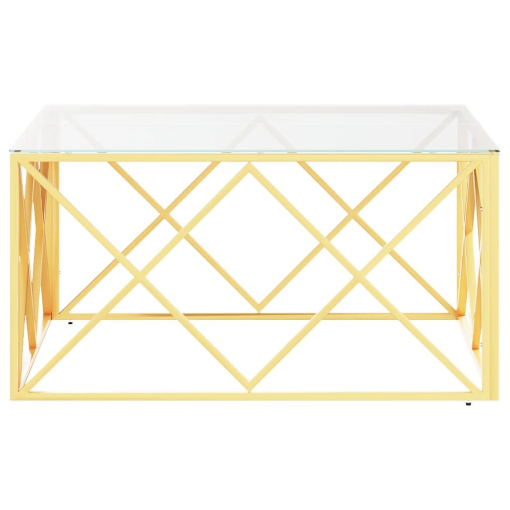 vidaXL Coffee Table 80x80x40 cm Stainless Steel and Glass