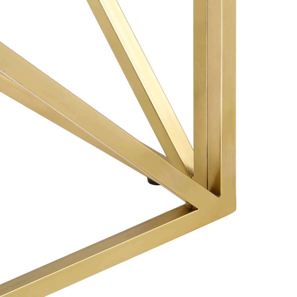 vidaXL Coffee Table Gold Stainless Steel and Tempered Glass