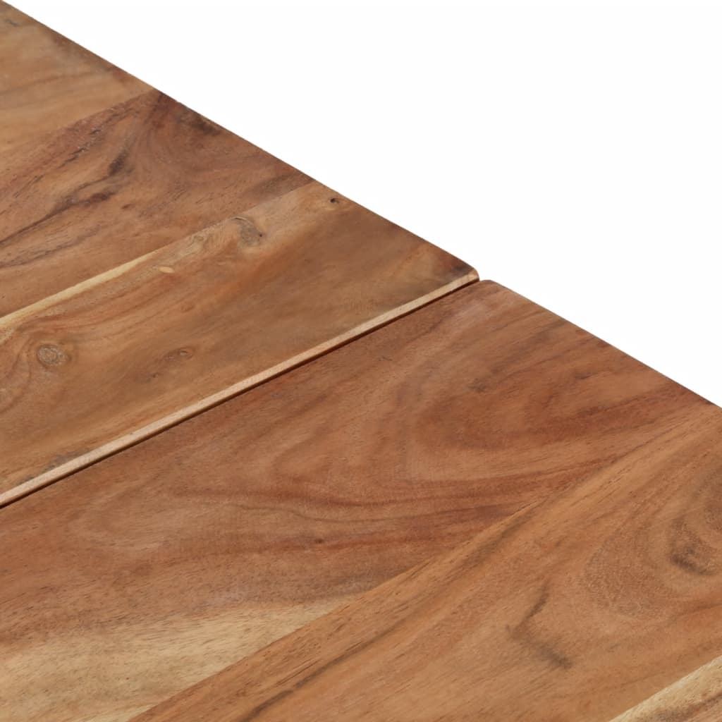 vidaXL Coffee Table Silver Stainless Steel and Solid Acacia Wood