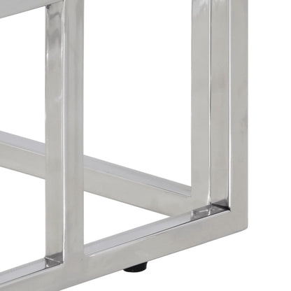 vidaXL Console Table Silver Stainless Steel and Tempered Glass