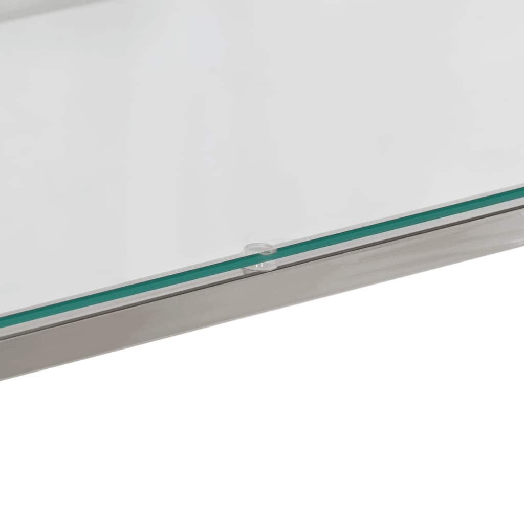 vidaXL Console Table Silver Stainless Steel and Tempered Glass