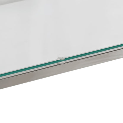 vidaXL Console Table Silver Stainless Steel and Tempered Glass