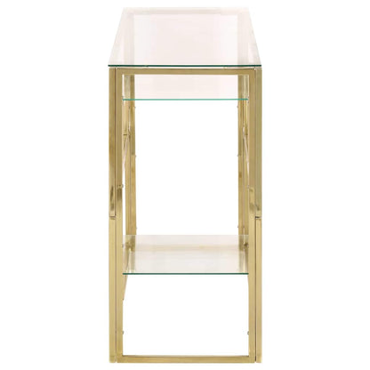 vidaXL Console Table Gold Stainless Steel and Tempered Glass