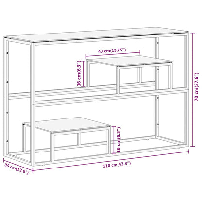 vidaXL Console Table Gold Stainless Steel and Tempered Glass