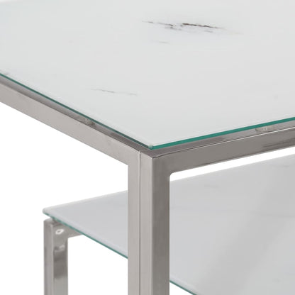 vidaXL Console Table Silver Stainless Steel and Tempered Glass