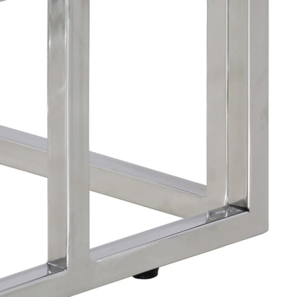 vidaXL Console Table Silver Stainless Steel and Tempered Glass