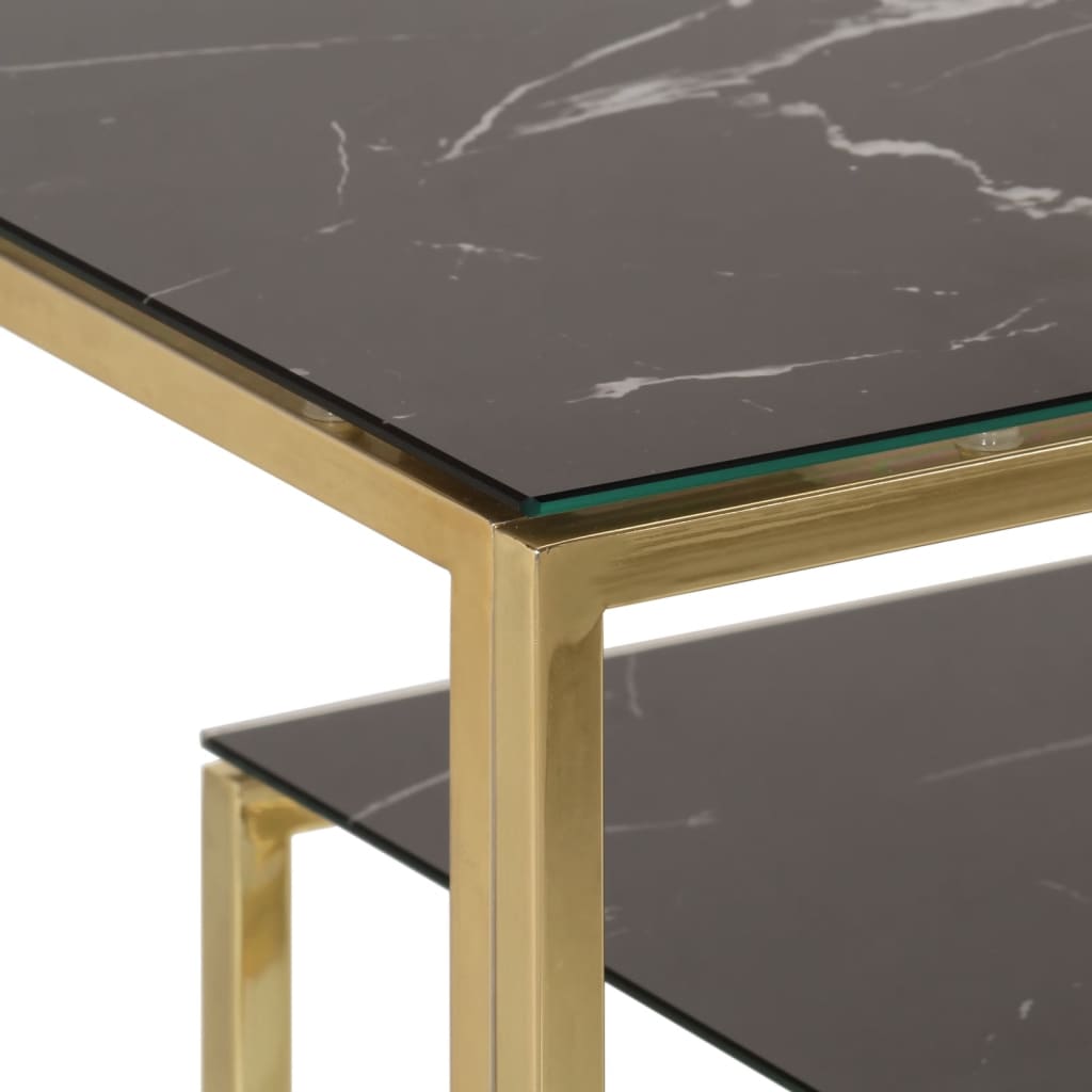 vidaXL Console Table Gold Stainless Steel and Tempered Glass
