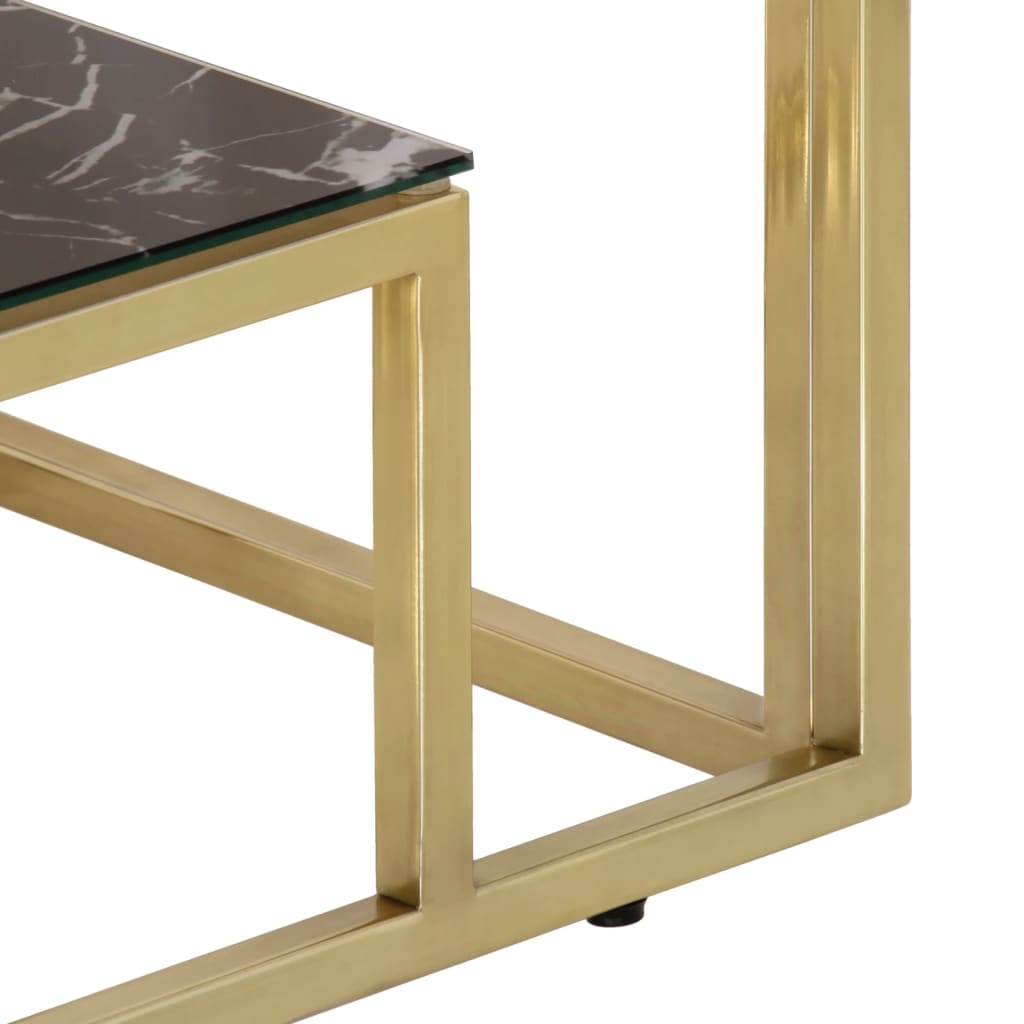vidaXL Console Table Gold Stainless Steel and Tempered Glass