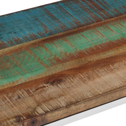 vidaXL Console Table Silver Stainless Steel and Solid Wood Reclaimed