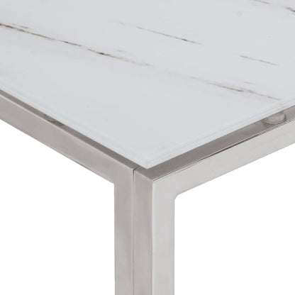 vidaXL Coffee Table Silver Stainless Steel and Tempered Glass