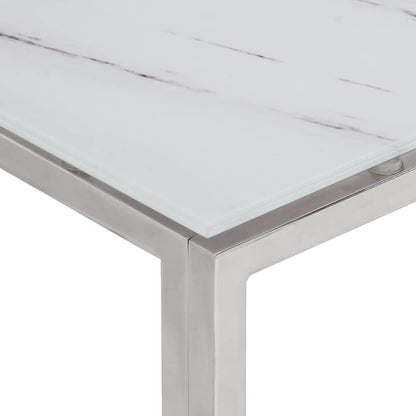 vidaXL Coffee Table Silver Stainless Steel and Tempered Glass