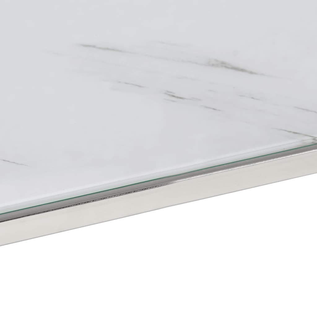 vidaXL Coffee Table Silver Stainless Steel and Tempered Glass