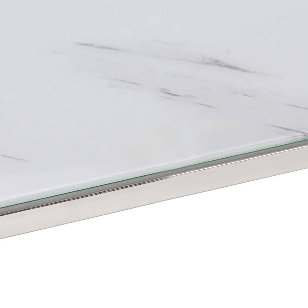 vidaXL Coffee Table Silver Stainless Steel and Tempered Glass