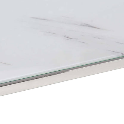 vidaXL Coffee Table Silver Stainless Steel and Tempered Glass
